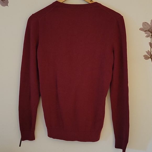 V-NECK WINE RED SWEATER - Picture 3 of 6